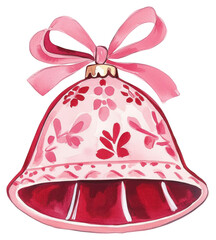 PNG Christmas bell illustration christmas pink.