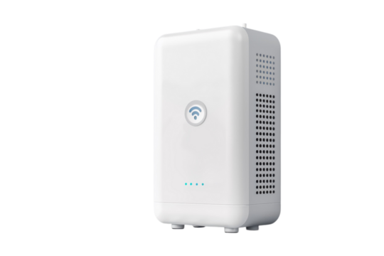 White smart home device router mesh technology connect digital lifestyle internet of things wifi