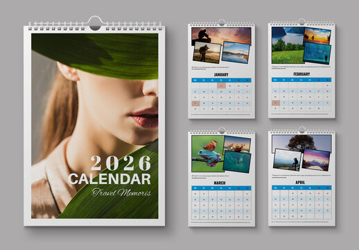 Modern Wall Calendar 2026 With Photo Collage Layout