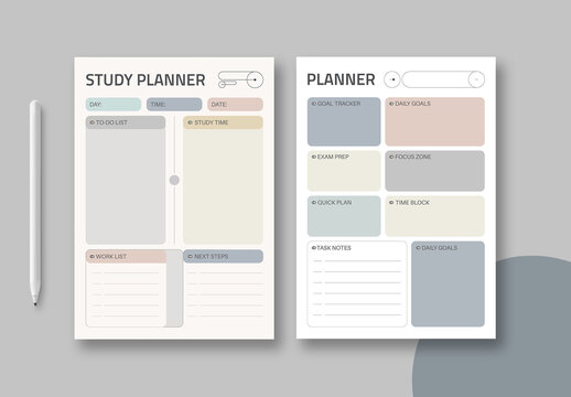Study Planner Template Layout