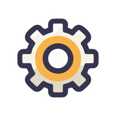 A colorful gear icon representing engineering and technology, set against a plain background