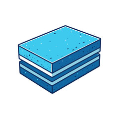 A stack of blue foam blocks on a white background, ideal for creative projects and design