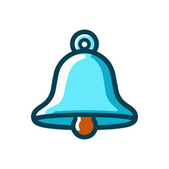 A vibrant blue bell icon with a brown clapper, symbolizing notifications and alerts