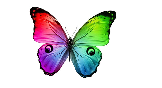 Colorful butterfly wings isolated on white background vibrant insect macro nature beauty art design