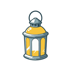 A vintage lantern glowing warmly, set against a simple white background, ideal for cozy ambiance