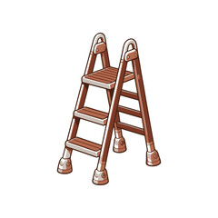 A wooden step ladder positioned against a blank background, ideal for home improvement projects
