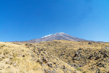 The scenic views of Mount Ararat, with an elevation of 5,137 m (16,854 ft), also known as Masis or...