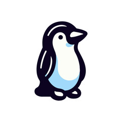 Cartoon-style illustration of a cute penguin standing upright against a plain background, ideal for children's content