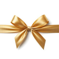 Fototapeta premium Elegant golden ribbon bow, perfect for adding a touch of luxury to gifts, invitations, and festive designs, bringing warmth and celebration to any project