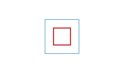 Concentric rectangles with a red inner square on white background