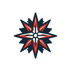 Obraz premium Colorful star-shaped design with sharp points, ideal for decorative purposes and branding