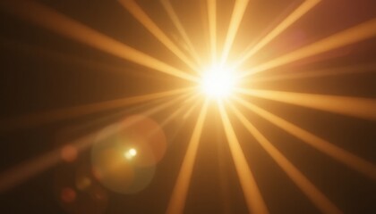 Naklejka premium Bright orange sun rays burst through a dark blue sky abstract background design