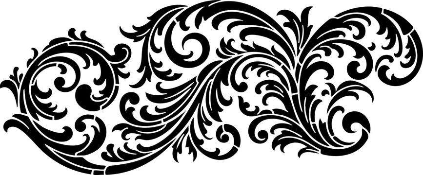 Elegant flourish design adds sophisticated vintage charm to invitations and decorative projects