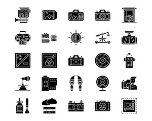 Photography Line Vector Icons