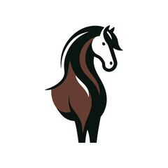 Elegant horse silhouette showcasing rich brown and black tones against a minimalist background