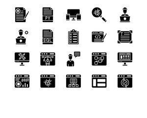 Computer Programming Line Vector Icons