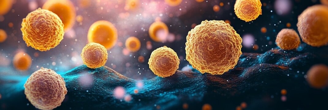 High-Resolution Microscopic Image of Cancerigen Cells Showing Pathogenic Characteristics and Growth
