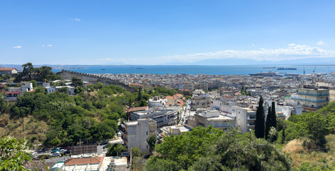 Fototapeta premium Aerial view over Thessaloniki city in Greece