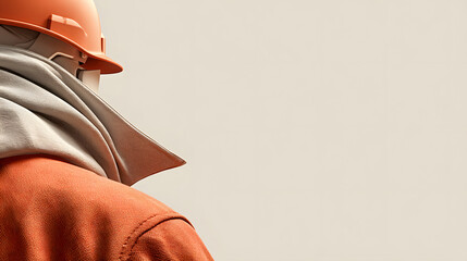 a construction worker wearing safety helmet and uniform with focused and determined expression. The image captures the dedication and professionalism of the construction industry