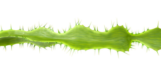 A high-quality 3D render of a stylized cactus branch. Its wavy, organic form and menacing spikes create a versatile graphic for a variety of designs.