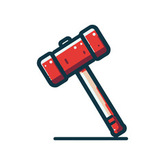 Colorful illustration of a gavel resting on a flat surface, symbolizing justice and law