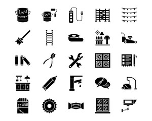 Home Improvements Line Vector Icons