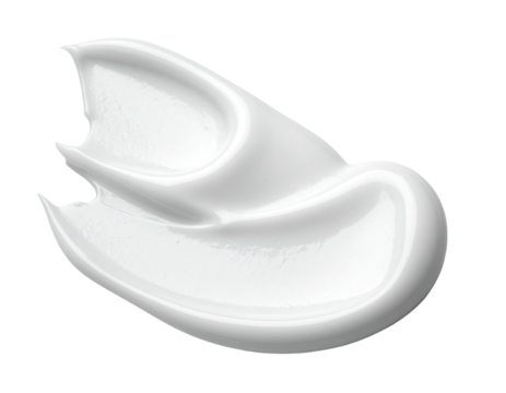 Creamy white cosmetic smear, smooth texture, soft focus