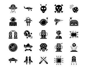 Science Fiction Line Vector Icons