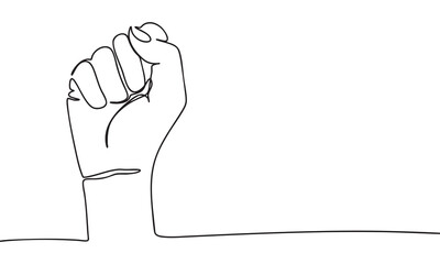 Raised Fist Outline Symbol of Protest and Solidarity