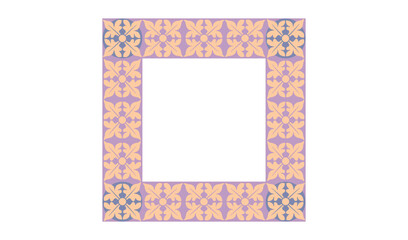 Ornate geometric patterned border with pastel colors