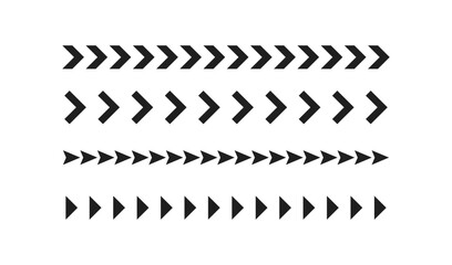 Four rows of black chevron arrows pointing right on white background