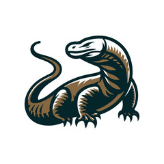 Stylized illustration of a lizard in a dynamic pose, showcasing its unique features and colors