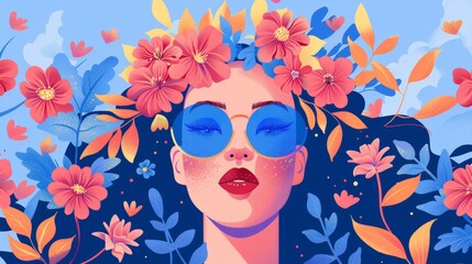 The illustration combines bold, modern design elements with a minimalist aesthetic, creating a chic and contemporary look.