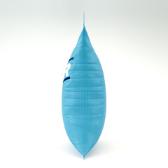 Blue Woven Bulk Sack of Generic Sugar on White Background