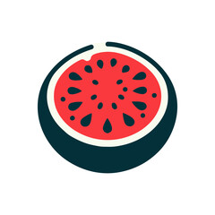 Vibrant illustration of a sliced watermelon showcasing its juicy red interior and seeds