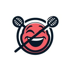 Vibrant smiley face logo with playful elements, representing joy and fun in a minimalistic style