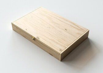 Wooden Box of Generic Unbranded Cigars on White Background