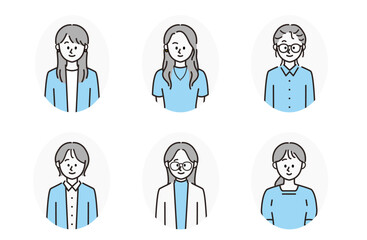 ビジネスパーソンの女性アイコンセット