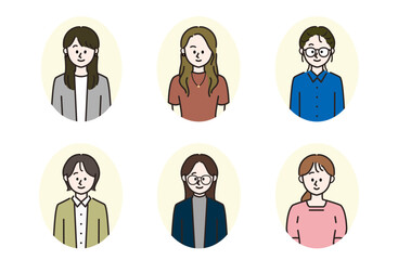 ビジネスパーソンの女性アイコンセット