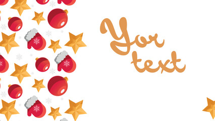 A versatile vector background for banners. This festive design snowflakes, stars, cozy mittens, and Christmas ornaments, creating a charming and delightful pattern for your holiday promotions.