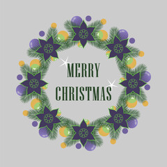 Folk Art Floral Wreath Vector Border with Red Blue and Green Flowers Isolated on White