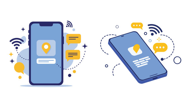Smartphone with notification dot and chat symbols for mobile communication and connectivity