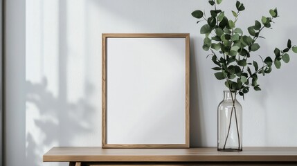 Empty frame eucalyptus decor