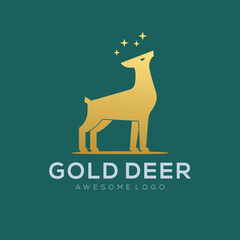 Gold Deer Logo, Elegant Golden Animal Icon, Luxury Wildlife Branding Symbol, Premium Modern Company Design