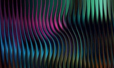 Abstract background with iridescent wavy vertical lines and vibrant colors