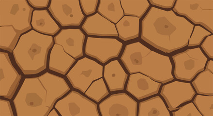 Dry cracked earth texture background. Parched land surface with deep cracks. Brown soil pattern ideal for drought awareness campaigns.