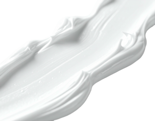 White cosmetic cream, flowing texture, close-up
