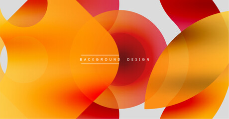 Obraz premium Abstract vibrant shapes overlap, creating warm color gradients. Modern design feels dynamic, energetic, visually appealing.