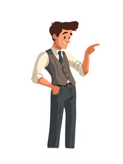 Vector illustration fashionable young male character in cartoon style