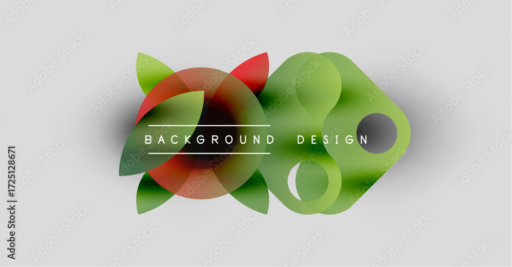 Poster abstract floral shapes overlap, creating vibrant background. text reads background design centered b
